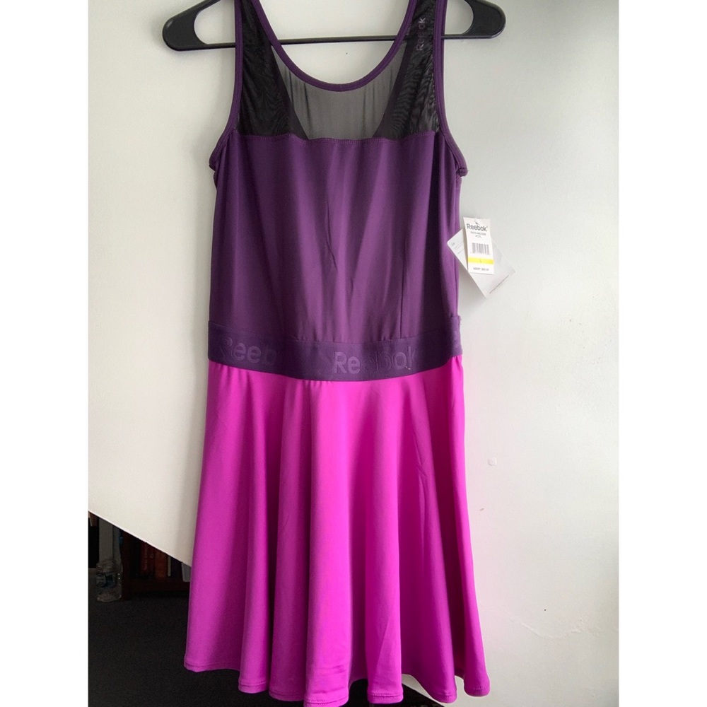 Reebok Women’s Sport Purple Slim Athletic Fit Mini Dress Sweat Proof Cute Straps